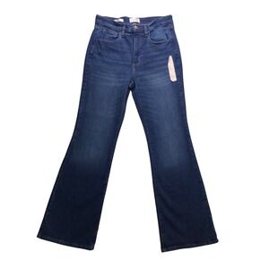 Universal Thread High Rise Flare Jeans Dark Wash Blue Denim Size 8/R Stretch New